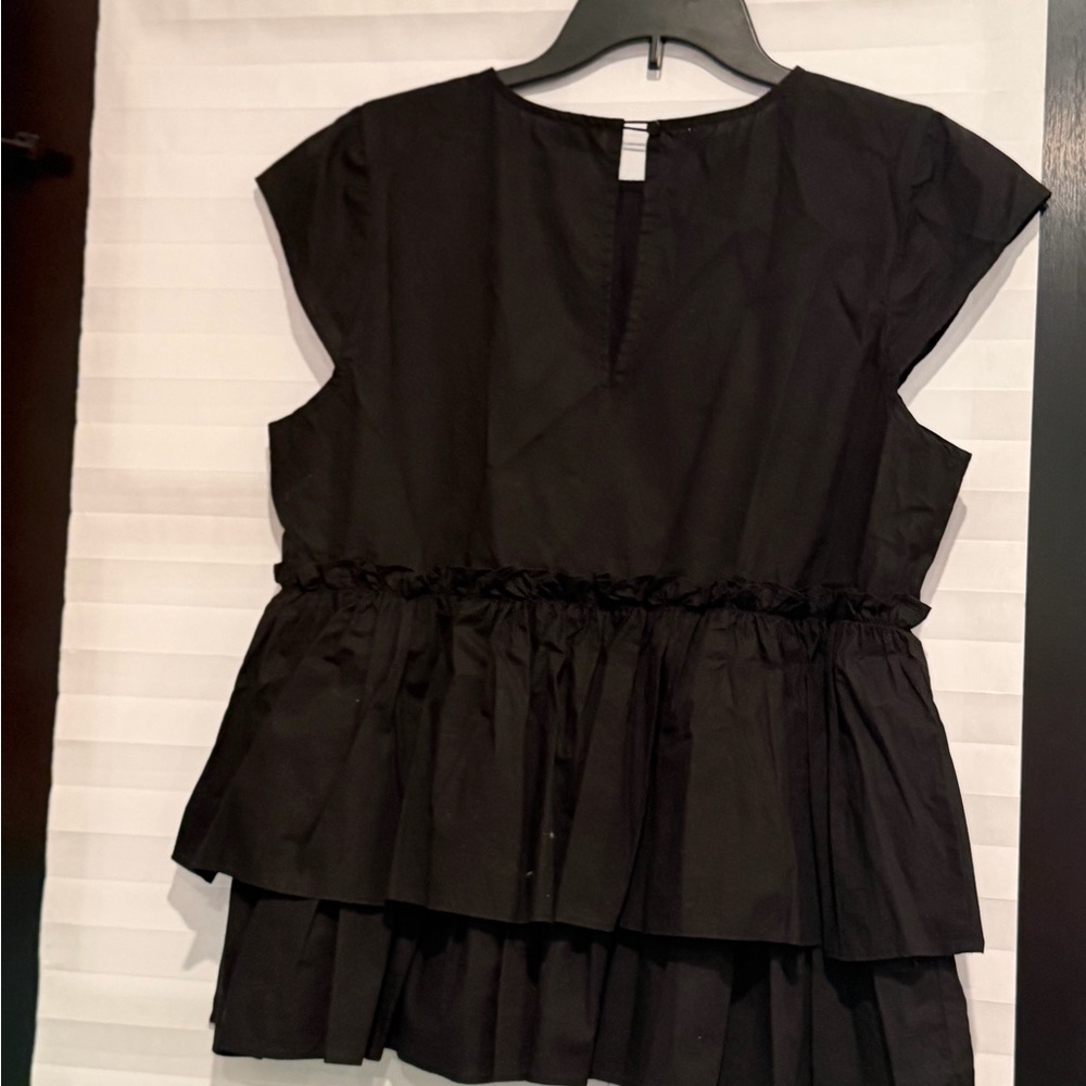 River Island Black Ruffled Blouse